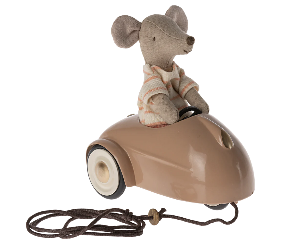 Mouse stuffed animal driving car toy