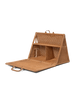 A braided A-Frame Dollhouse crafted into the shape of a detailed archetype A-house, featuring a triangular roof and extended front porch, set against a black background.