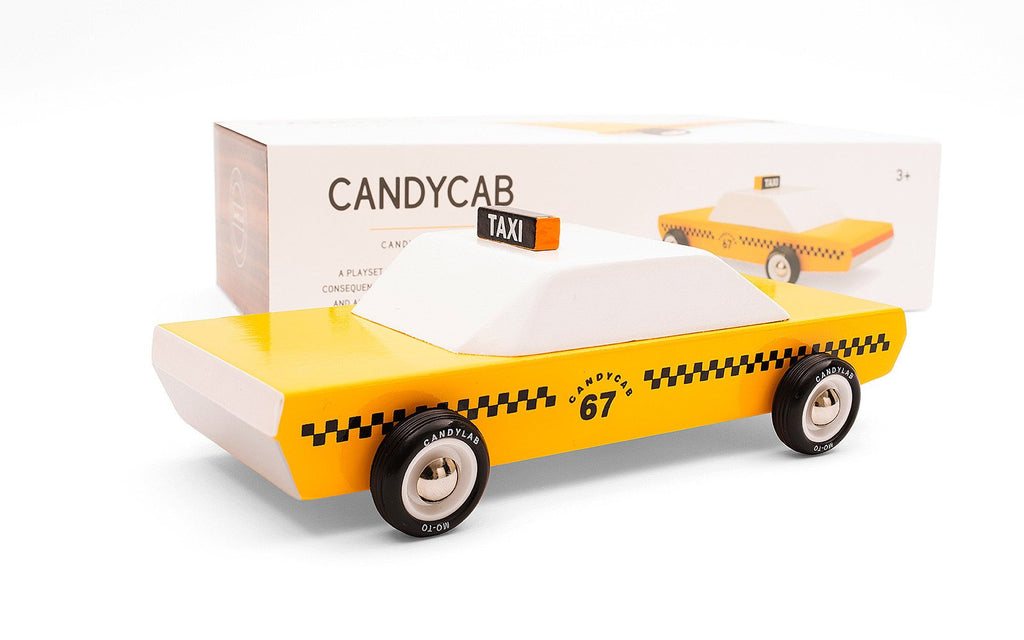 wooden taxi car toy