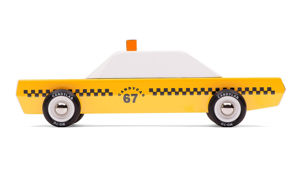 wooden taxi car toy