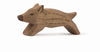 The Ostheimer Wild Boar, Small is a handcrafted wooden figurine with a simple design and minimal detailing, highlighting the natural wood grain. Standing on four legs, it features a slightly blocky, rustic appearance reminiscent of traditional Ostheimer toys. Ideal for imaginative play against a plain white background.