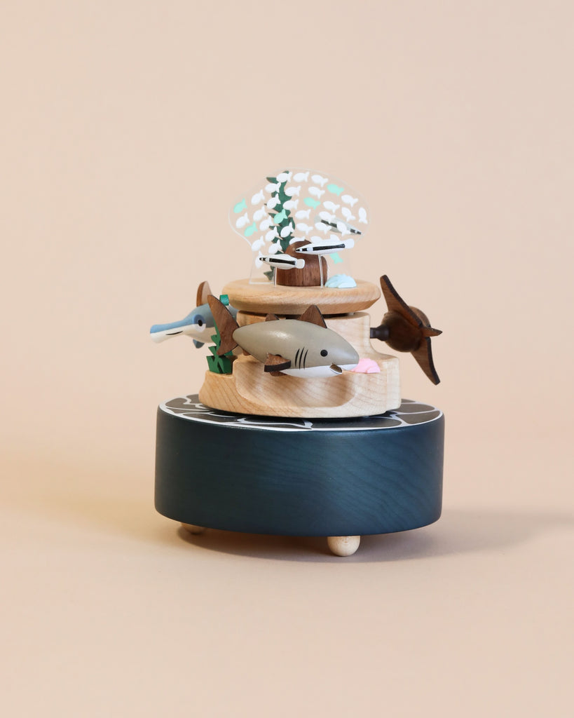 Ocean themed music box with sharks and stingrays going around