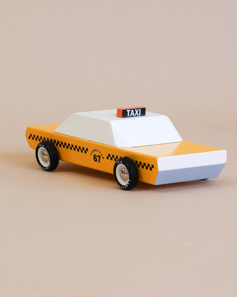 wooden taxi car toy