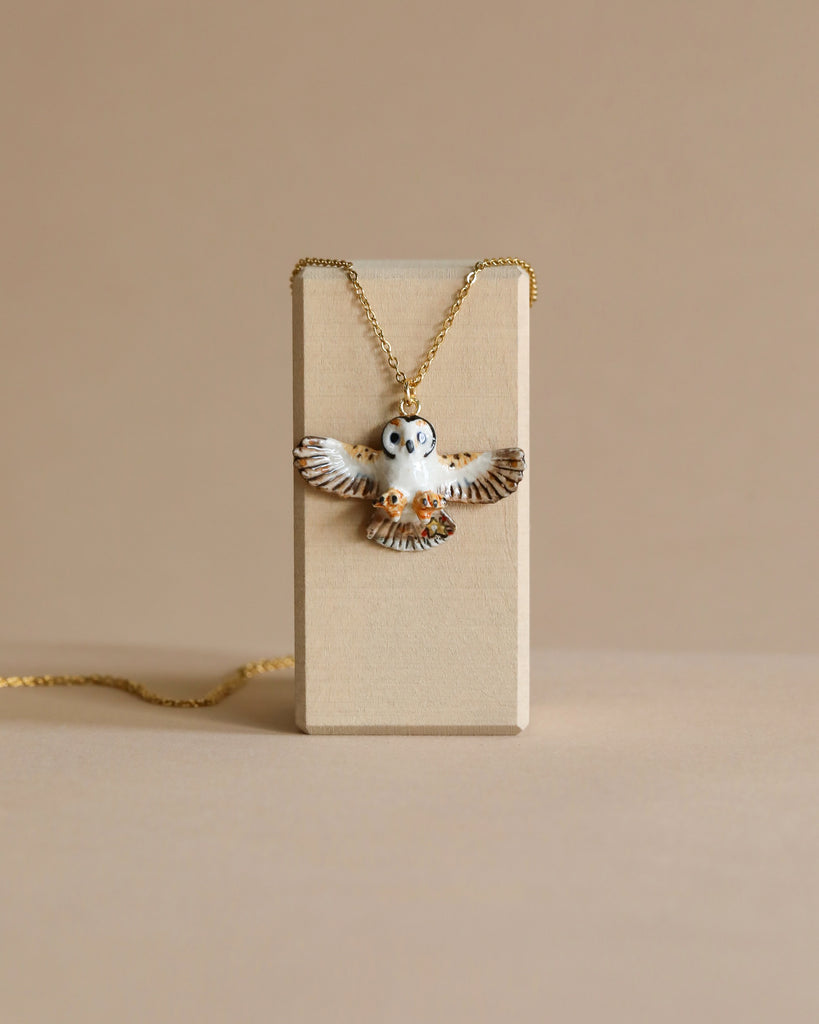 owl necklace with gold chain