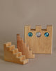 Wooden castle toy with gem inserts