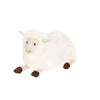 The Mama Sheep Stuffed Animal, with its white fluffy fur, black feet, and calm expression, showcases hand-sewn craftsmanship against a white background.