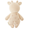 A cream-colored Cuddle + Kind Baby Giraffe with pointed ears and subtle textural stitching, viewed from the back against a white background.