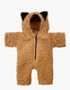 The Brown Sugar Sherpa Halloween Onesie, designed for Minikane Dolls, offers ultimate comfort with its fluffy texture and a hood adorned with charming black cat ears. Featuring a front zipper for easy dressing and removal, this onesie ensures your little one remains snug and cozy.