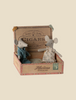 Two Maileg Mum & Dad Mice in Cigar Box, sitting inside an open cigar box bed with vintage-style branding and design.