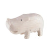 Product Description: Introducing the Handmade Tiny Wooden Safari Animals - Hippo: a small, light-colored wooden figurine shaped like a hippopotamus, meticulously crafted from Albizia wood. Its minimalist design boasts a smooth finish, two small eyes, and delicate details for legs and mouth. This handcrafted wooden animal exemplifies simplistic elegance in handmade toys.