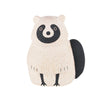 Introducing the Handmade Tiny Wooden Forest Animals - Raccoon, a small figurine intricately crafted by skilled artisans. This charming raccoon is painted in light beige with a distinctive black mask-like pattern around its eyes, along with black feet and tail. Its simple and minimalist design exudes a cute and whimsical charm.