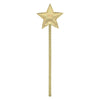 The Meri Meri Fairy Costume - Final Sale features a golden star-shaped magic wand adorned with glitter accents on a beige stick. The star has a slightly textured, shiny surface, while the stick boasts a smooth, striped pattern. This simple and whimsical design is perfect for completing any fairy costume, evoking fairy tales and magical themes.