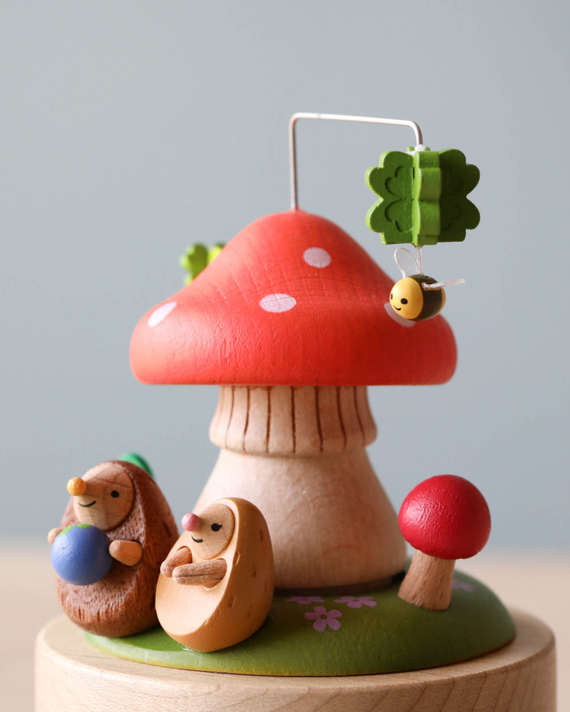 Mushroom and hedgehog themed music box