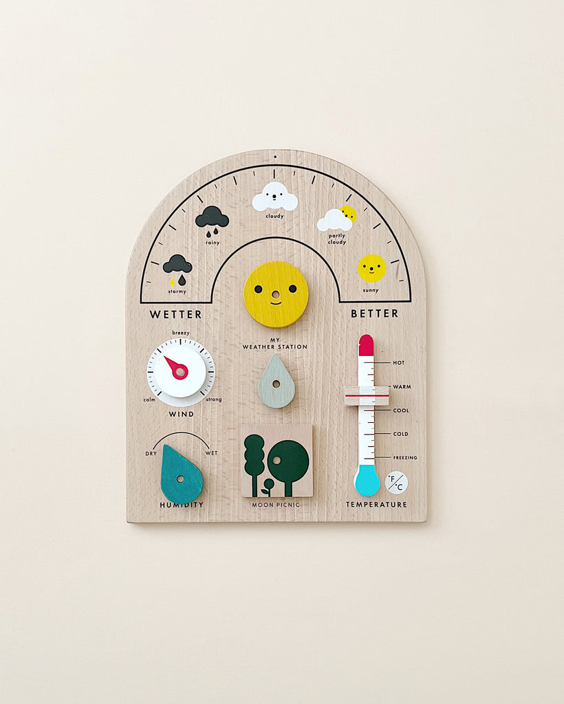 Wooden weather station toy