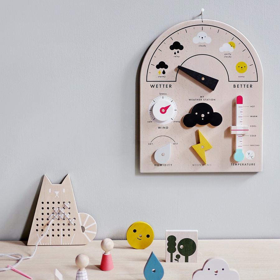 Wooden weather station toy