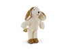 A Senger Naturwelt Stuffed Animal - Dog with floppy ears and a curly white body, standing upright against a white background. Its paws and inner ears are brown.