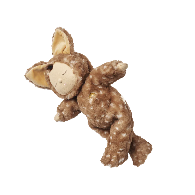 A stuffed doll in deer costume.